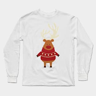 Rudolph Red Nosed Reindeer Teddy Bear in Ugly Christmas Sweaters Long Sleeve T-Shirt